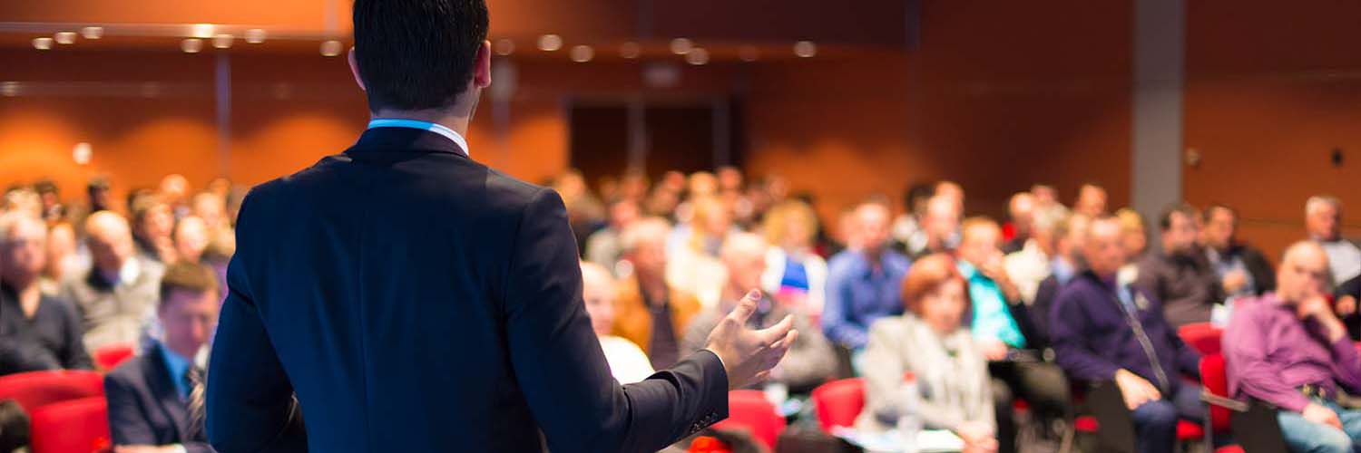 Speaker at Business Conference and Presentation. Audience at the conference hall.