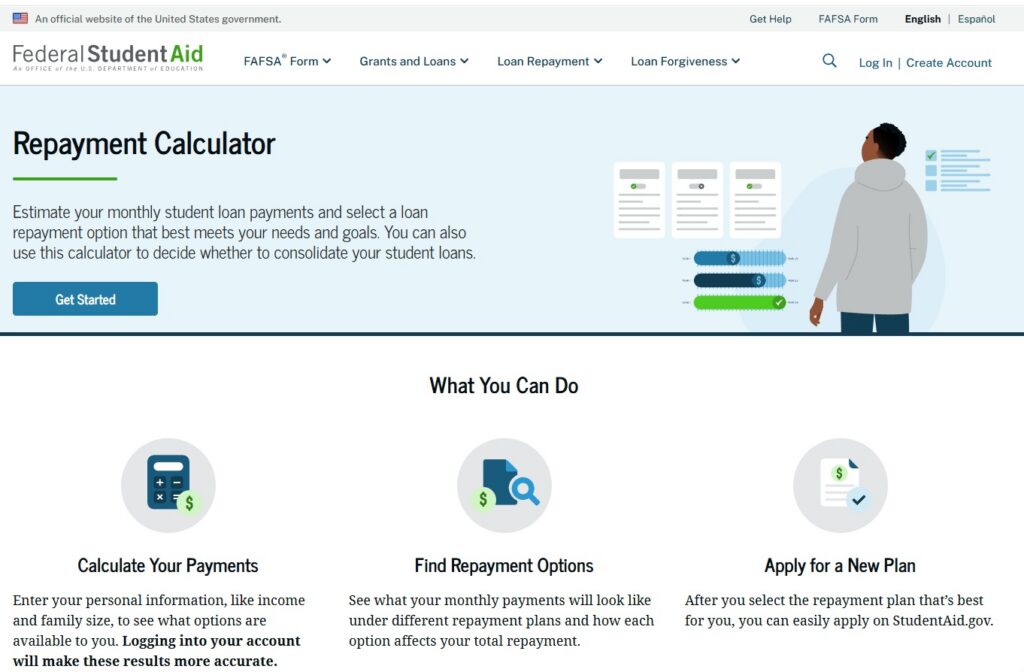 LoanSimulatorScreenshot 2026-07-04 100856 Screenshot of Department of Education Loan Simulator
